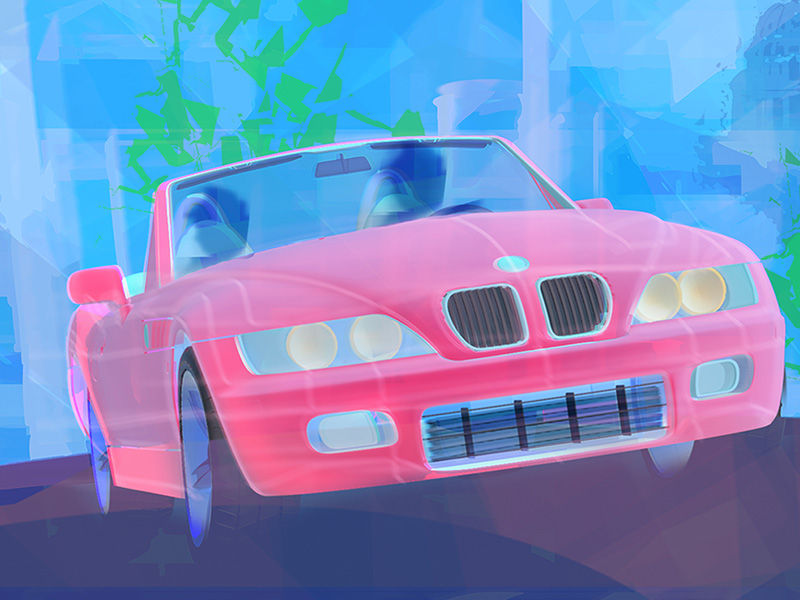abstract color image of a bmwz3