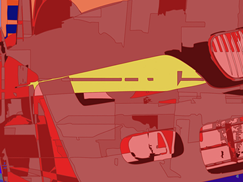 BMWz3, with abstract shapes and red colors